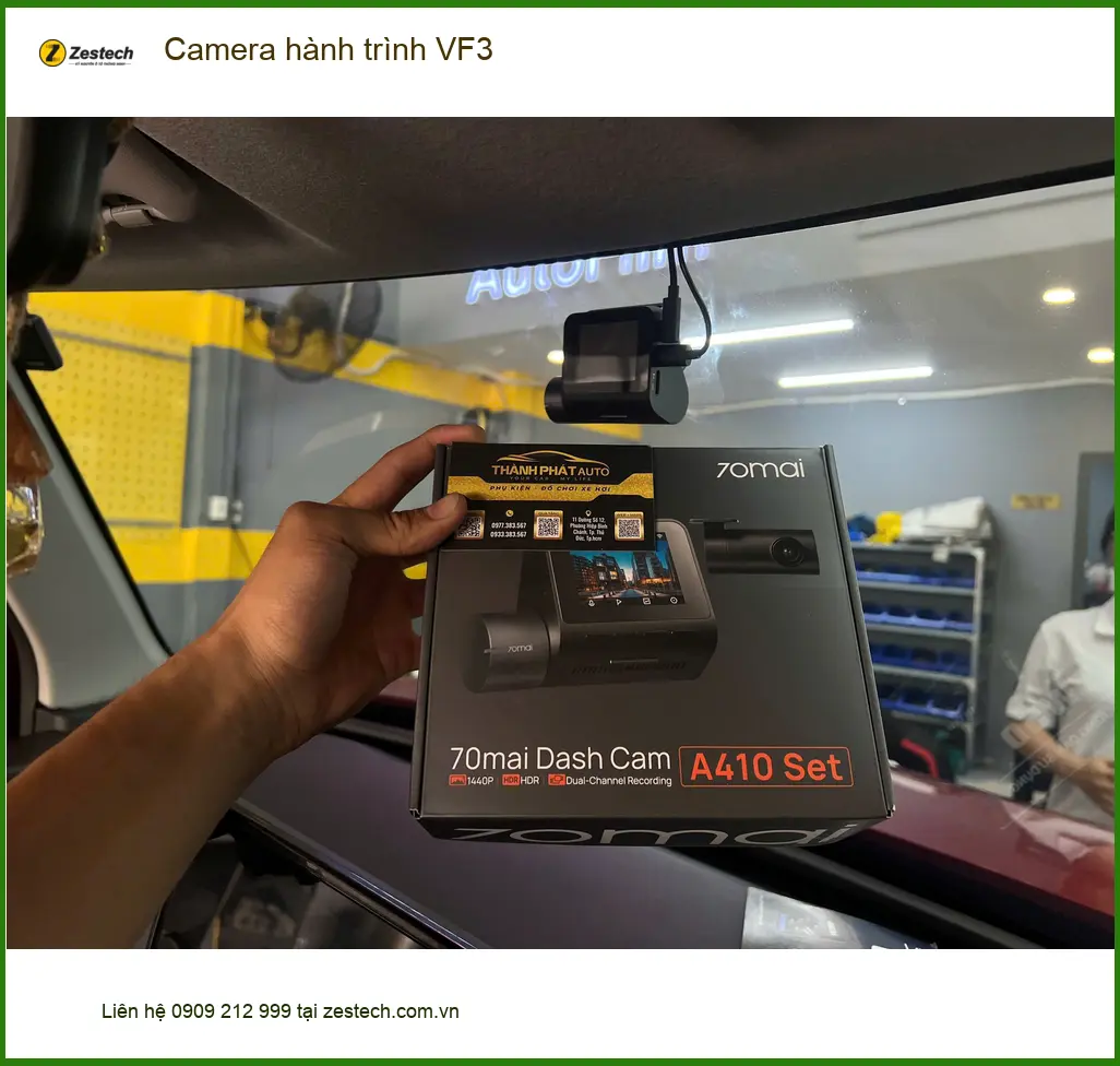 Chị Thảo lắp camera hành trình VinFast VF3 Quận Gò Vấp để ghi lại hành trình ảnh thực tế 2