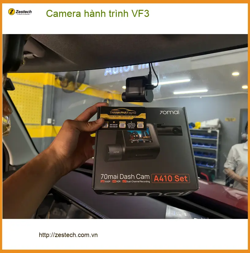 Chú Tùng lắp camera hành trình VinFast VF3 tại Quận 12 để an tâm hơn khi di chuyển trong phố