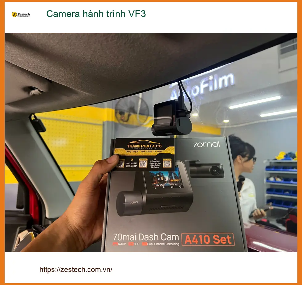 Anh Minh lắp Camera hành trình VinFast VF3 tại Tân Phú, an tâm lái xe