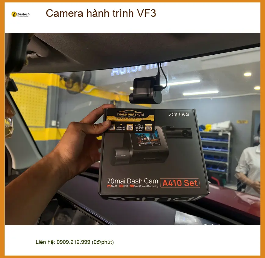 Anh Minh lắp Camera hành trình VinFast VF3 tại Tân Phú, an tâm lái xe ảnh thực tế 2