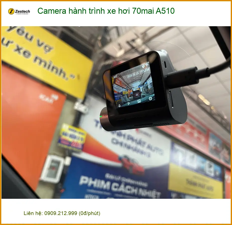 Anh Minh lắp Camera hành trình 70mai A510 cho Toyota Camry tại Quận 2