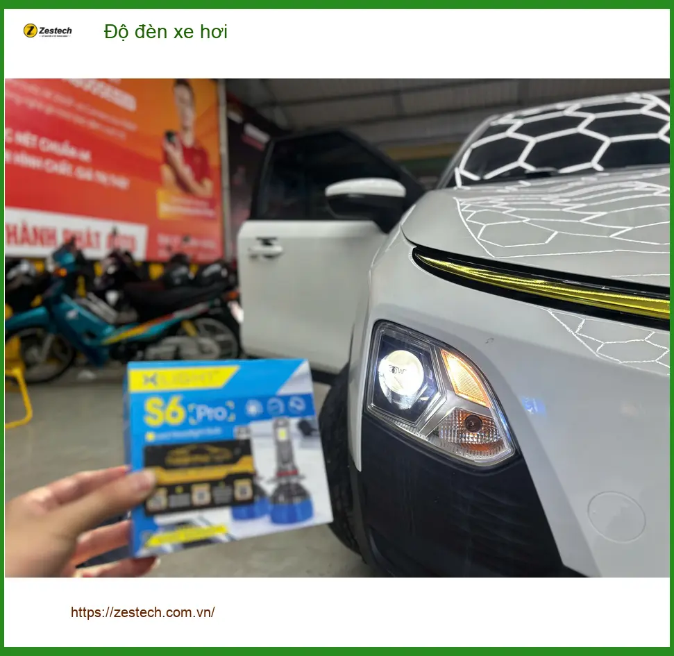 Anh Minh độ đèn xe hơi Hyundai Accent tại Quận Tân Phú vì đèn xe zin yếu khi trời tối