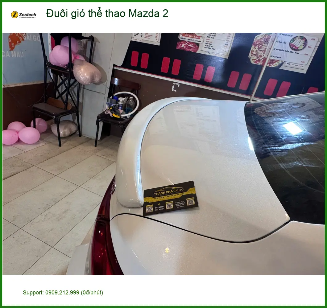 Anh Quang lắp đuôi gió thể thao Mazda 2 tại Quận 10 tăng tính khí động học ảnh thực tế 3