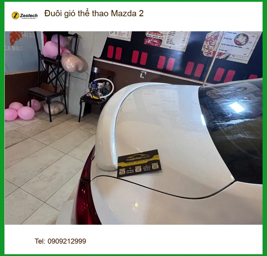 Anh Thắng lắp đuôi gió thể thao Mazda 2 tại Hóc Môn để xe trông năng động hơn ảnh thực tế 3