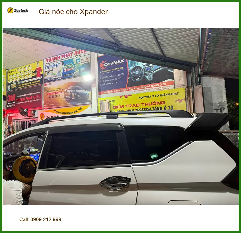 Anh Khải lắp giá nóc Xpander tại Củ Chi để chở hành lý về quê tiện lợi hơn