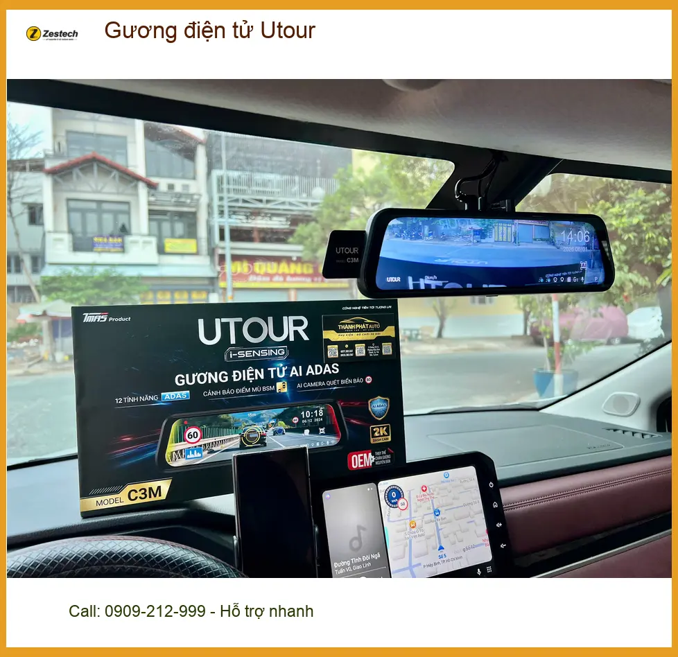 Anh Minh lắp Gương điện tử Utour tại Quận Tân Phú cho xe Ford Everest ảnh thực tế 4