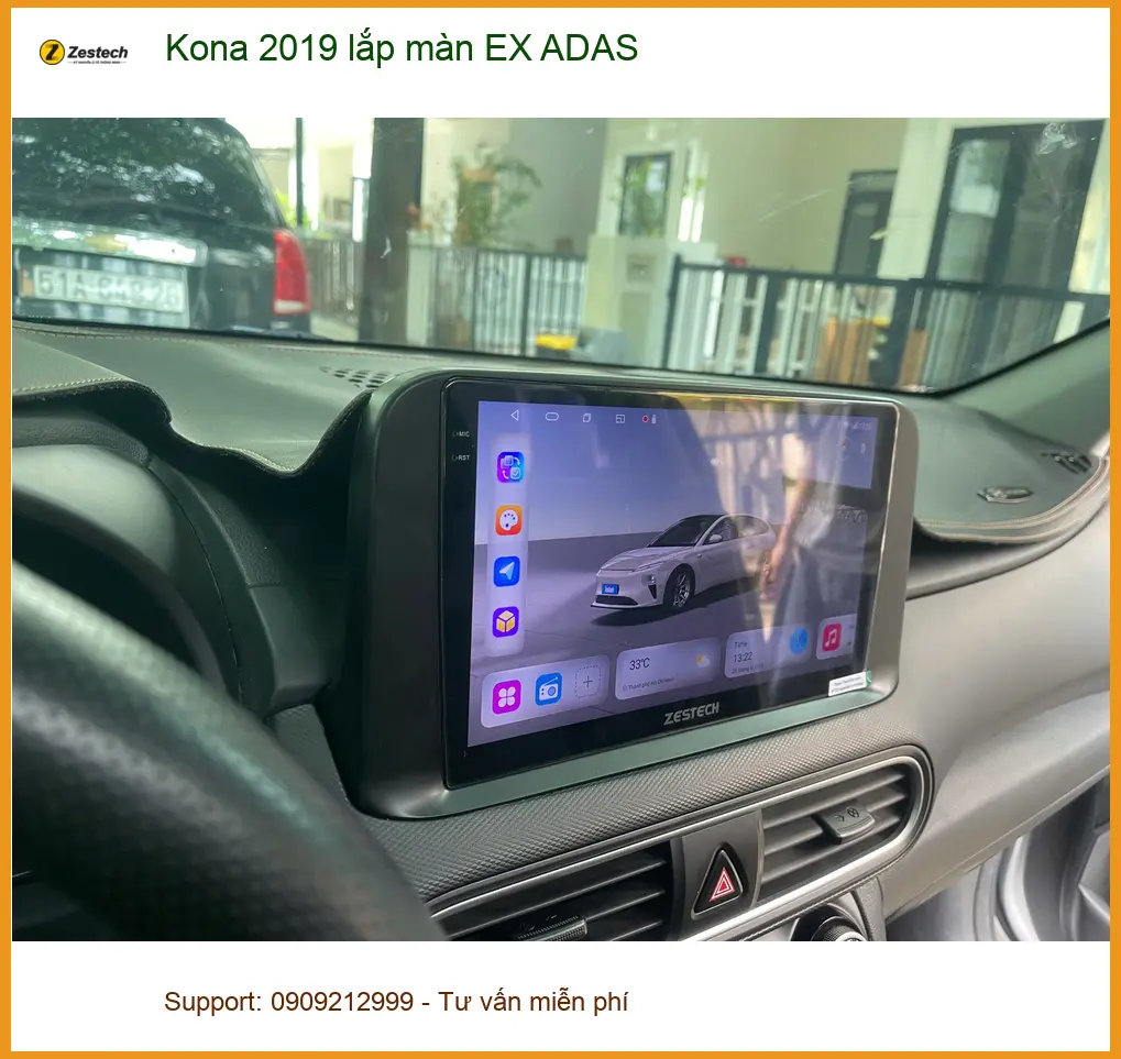 Chú Phiệt lắp màn EX ADAS cho Kona 2019 để di chuyển an toàn tại Bình Chánh