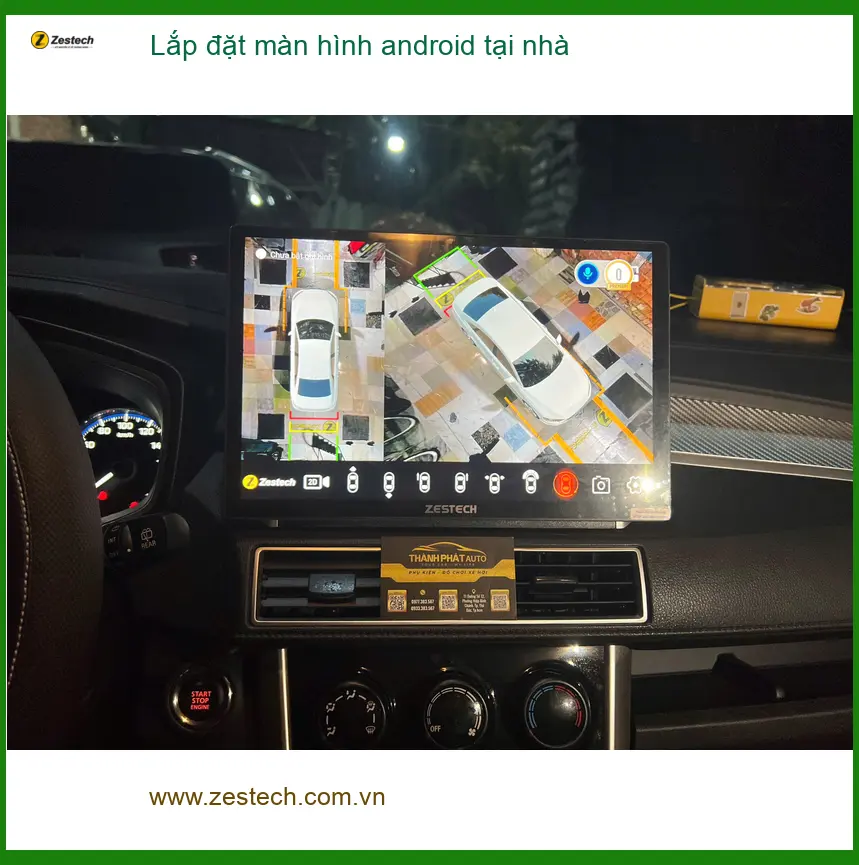 Chú Hùng lắp màn hình Android Zestech cho Honda CRV tại nhà Quận 8 tiện lợi