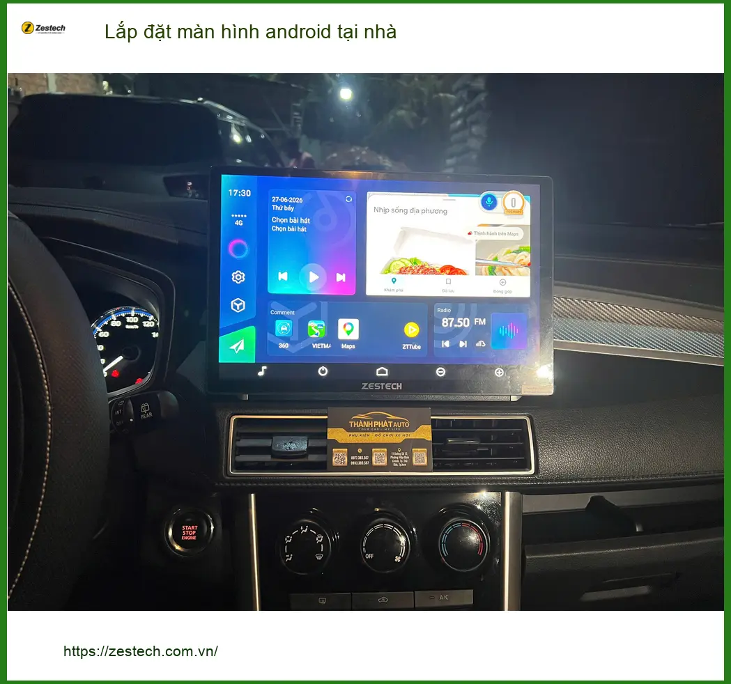 Chú Hùng lắp màn hình Android Zestech cho Honda CRV tại nhà Quận 8 tiện lợi ảnh thực tế 2