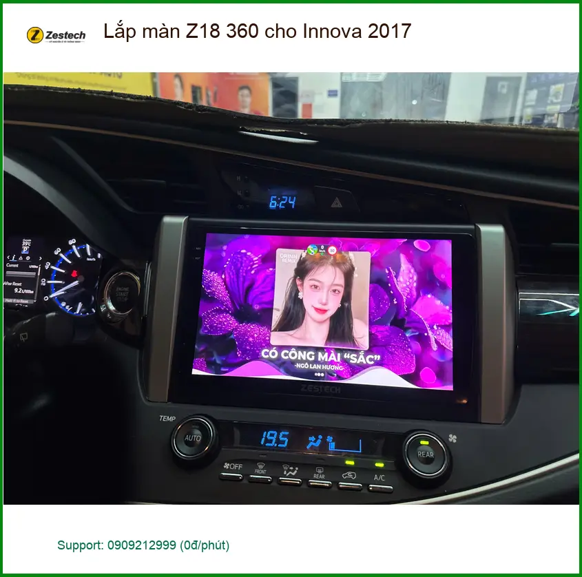 Cô Hương lắp màn Z18 360 cho Innova 2017 tại Quận Gò Vấp