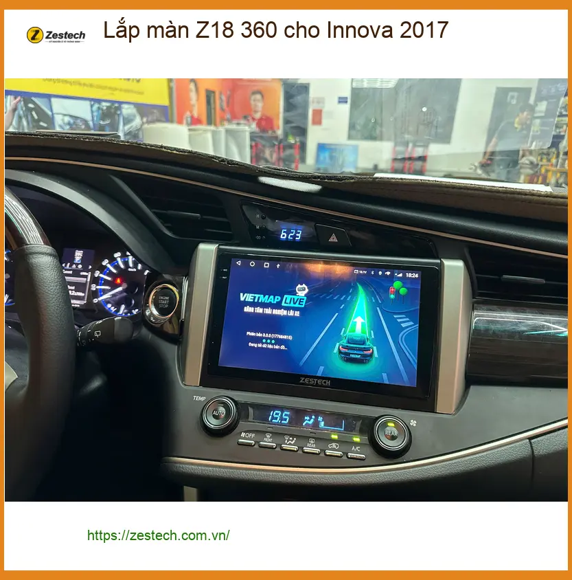 Cô Hương lắp màn Z18 360 cho Innova 2017 tại Quận Gò Vấp ảnh thực tế 2