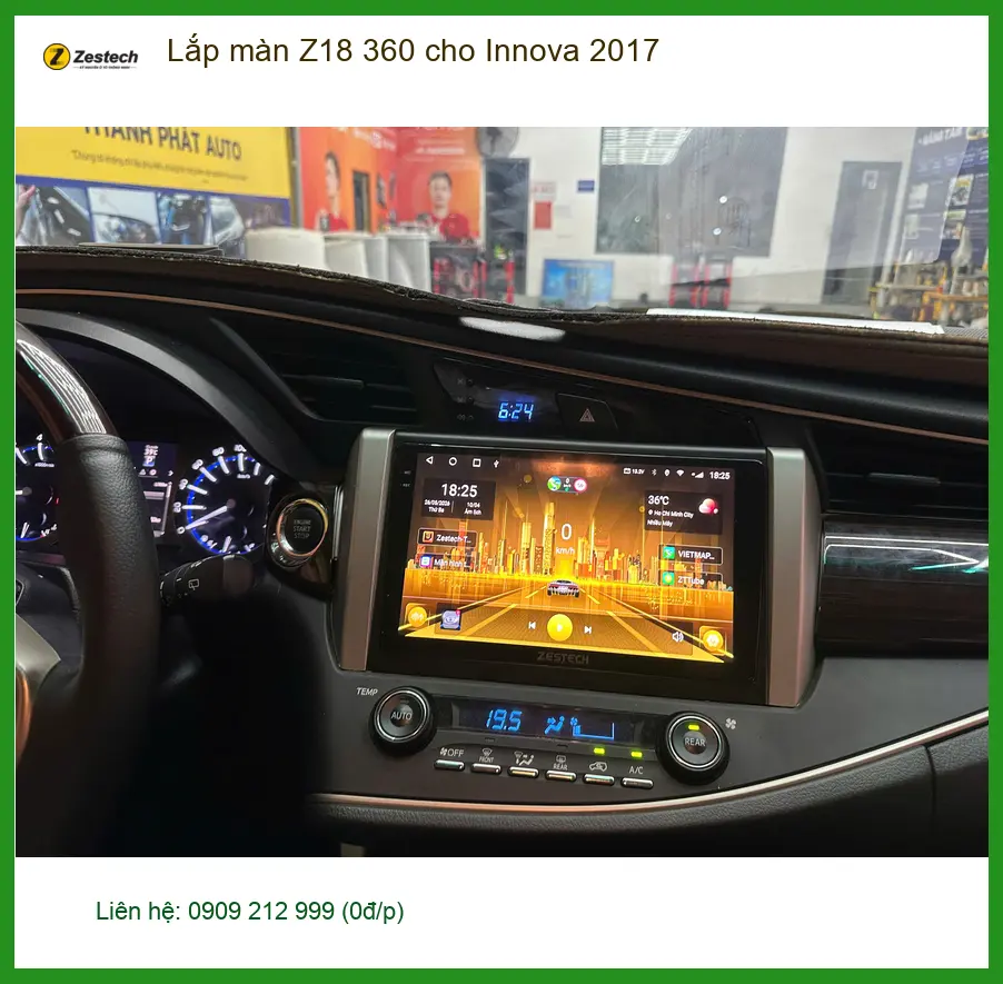 Cô Hương lắp màn Z18 360 cho Innova 2017 tại Quận Gò Vấp ảnh thực tế 3