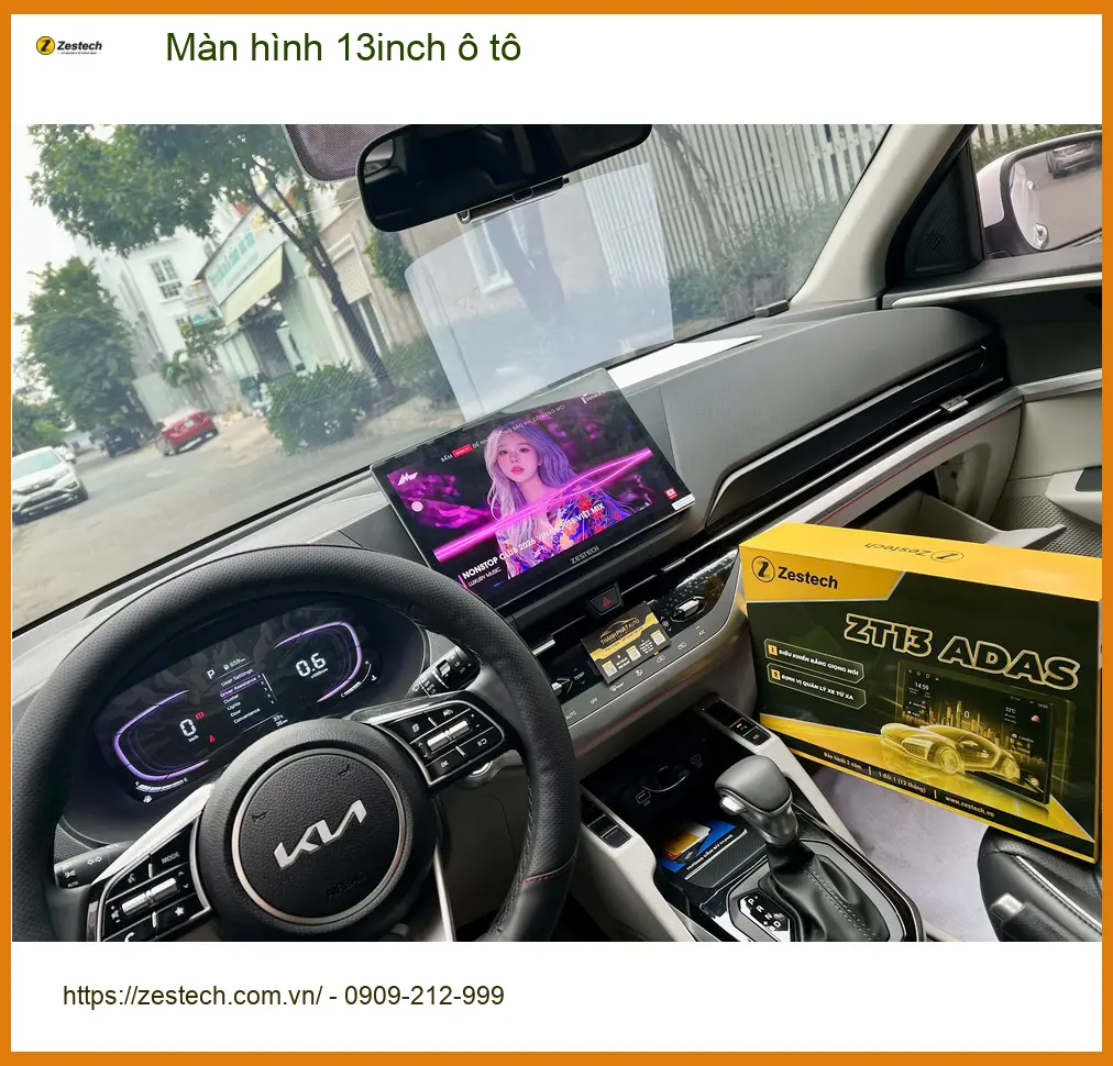 Chị Hằng lắp màn hình 13inch ô tô Hyundai Accent uy tín tại Quận 4