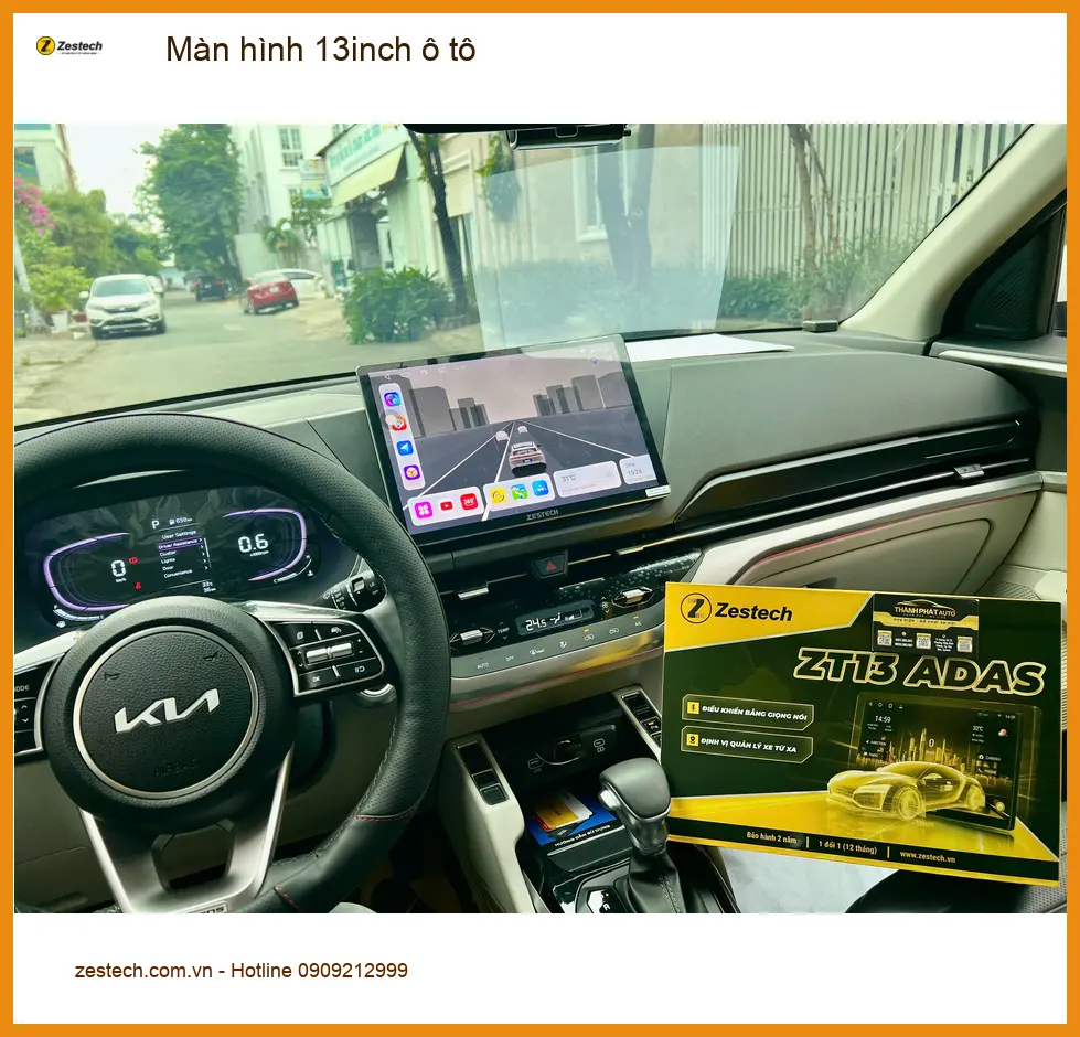 Chị Hằng lắp màn hình 13inch ô tô Hyundai Accent uy tín tại Quận 4 ảnh thực tế 3