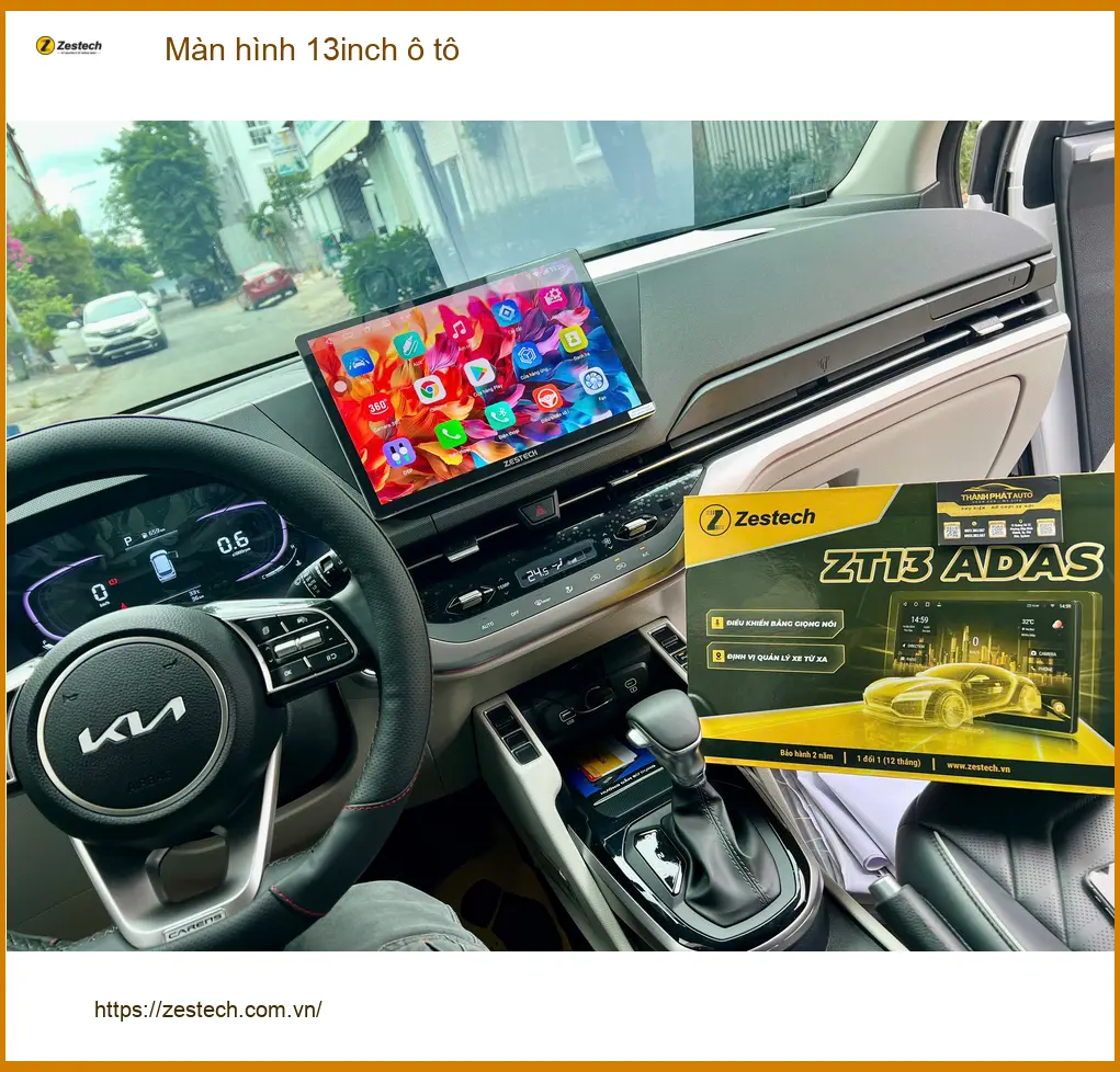 Chị Hằng lắp màn hình 13inch ô tô Hyundai Accent uy tín tại Quận 4 ảnh thực tế 5