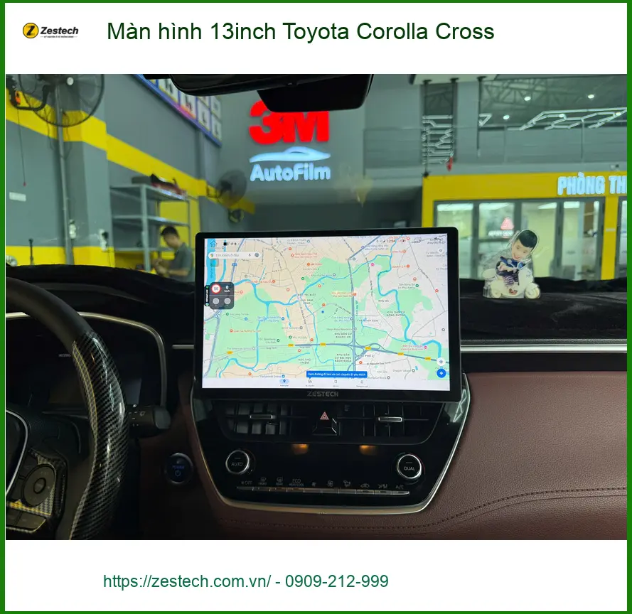 Chú Văn nâng cấp màn hình 13inch cho Toyota Corolla Cross tại Quận 9 để giải trí sống động hơn ảnh thực tế 3