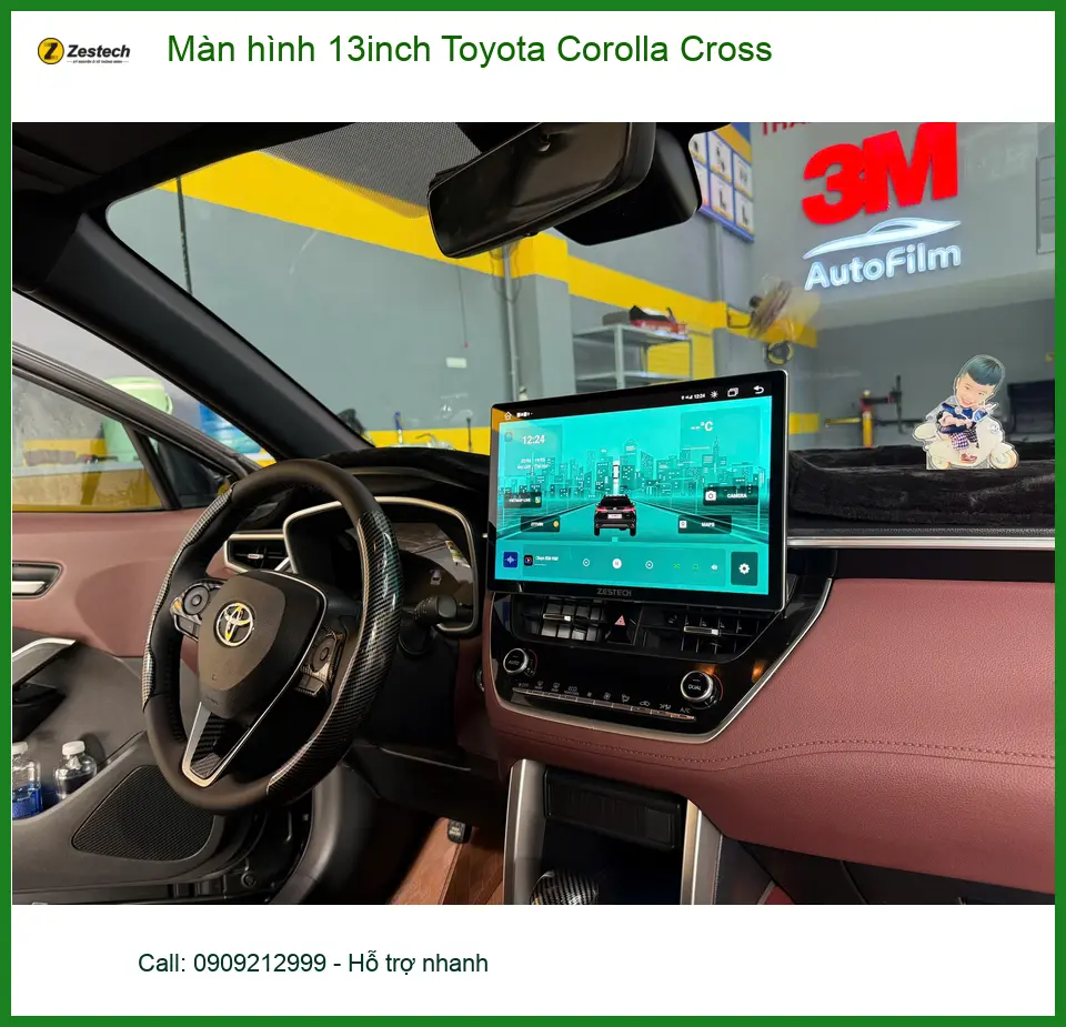 Anh Đức An lắp màn hình 13inch Toyota Corolla Cross Quận 7 màn zin cũ