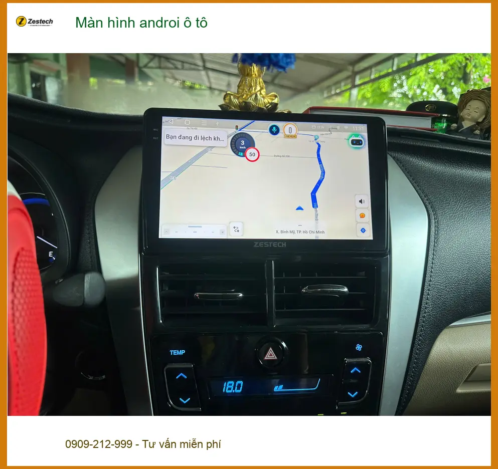 Chị Linh lắp màn hình Android ô tô cho Hyundai Accent ở Quận 1.