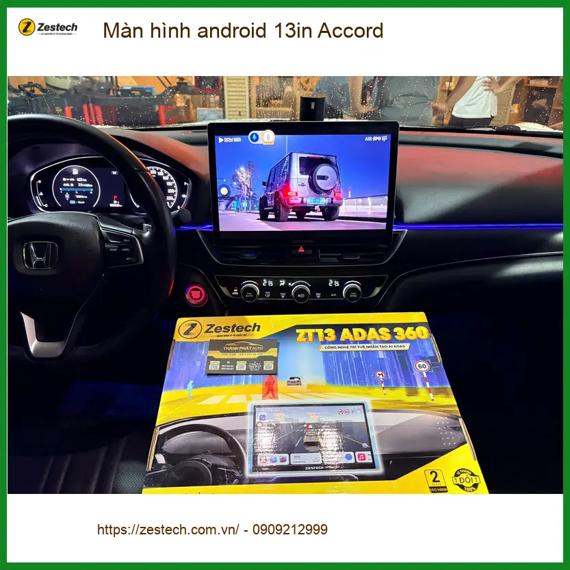 Anh Tuấn Kiệt nâng cấp màn hình Android 13in Accord tại Quận 10