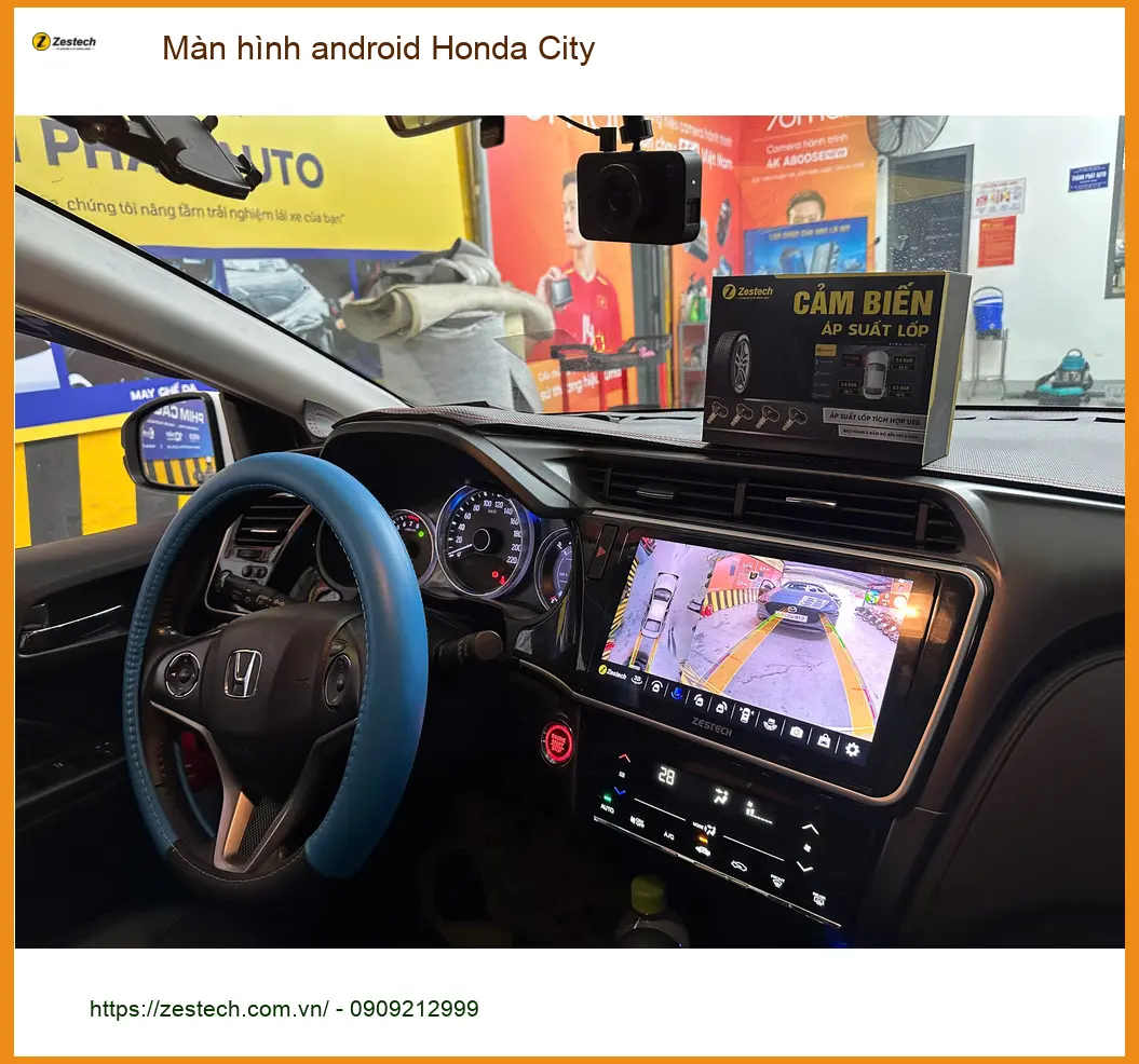 Chị Thanh lắp màn hình Android Honda City tại Quận 3 muốn nâng cấp xe ảnh thực tế 3