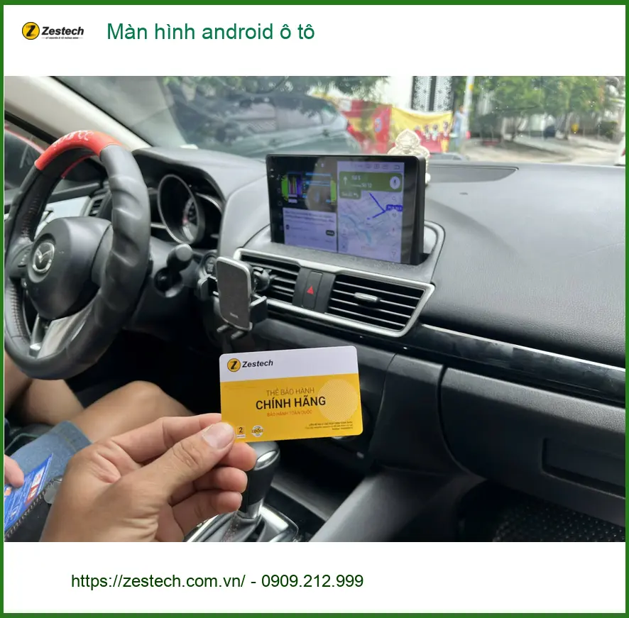 Chị Hương Giang lắp màn hình Android ô tô cho Toyota Vios tại Cần Giờ để tiện xem bản đồ ảnh thực tế 3