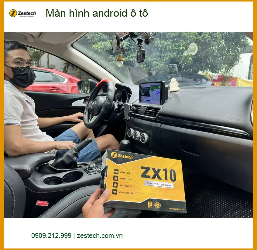 Chị Hương Giang lắp màn hình Android ô tô cho Toyota Vios tại Cần Giờ để tiện xem bản đồ ảnh thực tế 4