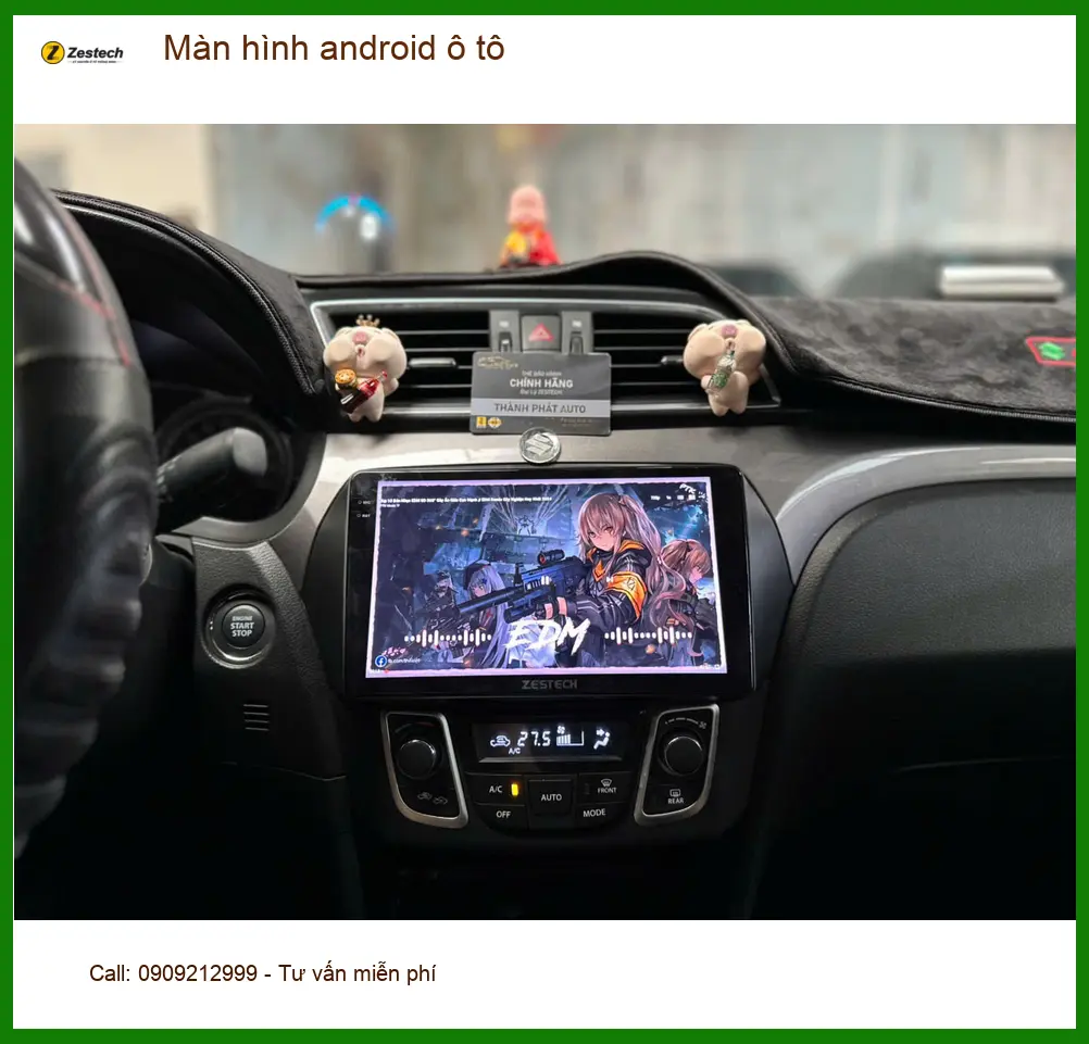 Chị Kiều Anh lắp màn hình Android ô tô Hyundai Accent ở Tân Phú để xem Youtube. ảnh thực tế 3