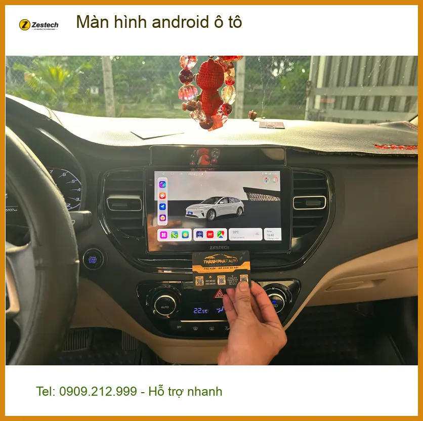 Anh Tấn nâng cấp màn hình Android ô tô Hyundai Accent tại Gò Vấp ảnh thực tế 3