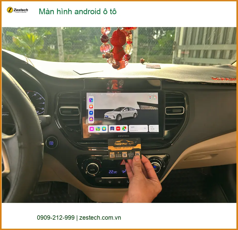 Anh Tùng lắp màn hình android ô tô cho Hyundai Kona tại Quận 9 để xem bản đồ và giải trí ảnh thực tế 3