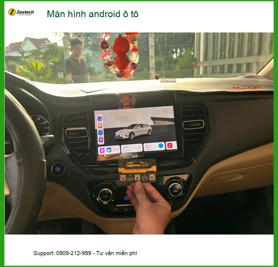 Anh Tùng lắp màn hình android ô tô cho Hyundai Kona tại Quận 9 để xem bản đồ và giải trí ảnh thực tế 5