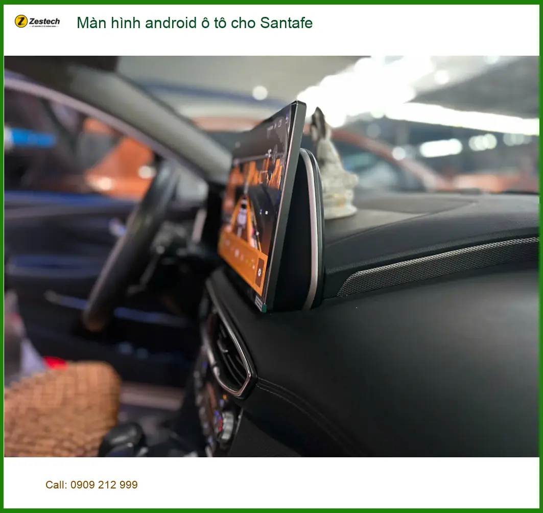 Anh Khải lắp màn hình Android ô tô Hyundai Santa Fe tại Quận Thủ Đức ảnh thực tế 2