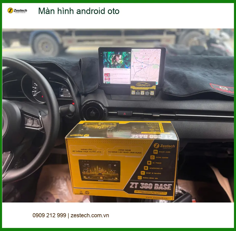 Anh Kiên lắp màn hình android oto cho Hyundai SantaFe tại Quận 2 để có nhiều tính năng giải trí. ảnh thực tế 2