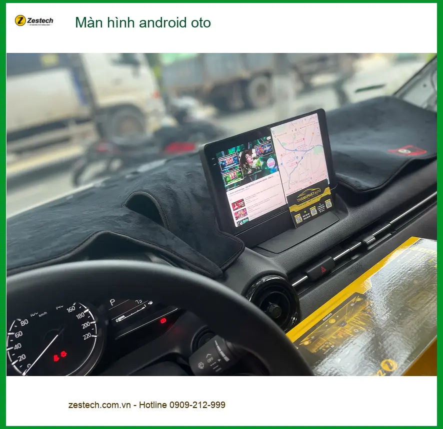 Anh Kiên lắp màn hình android oto cho Hyundai SantaFe tại Quận 2 để có nhiều tính năng giải trí. ảnh thực tế 4