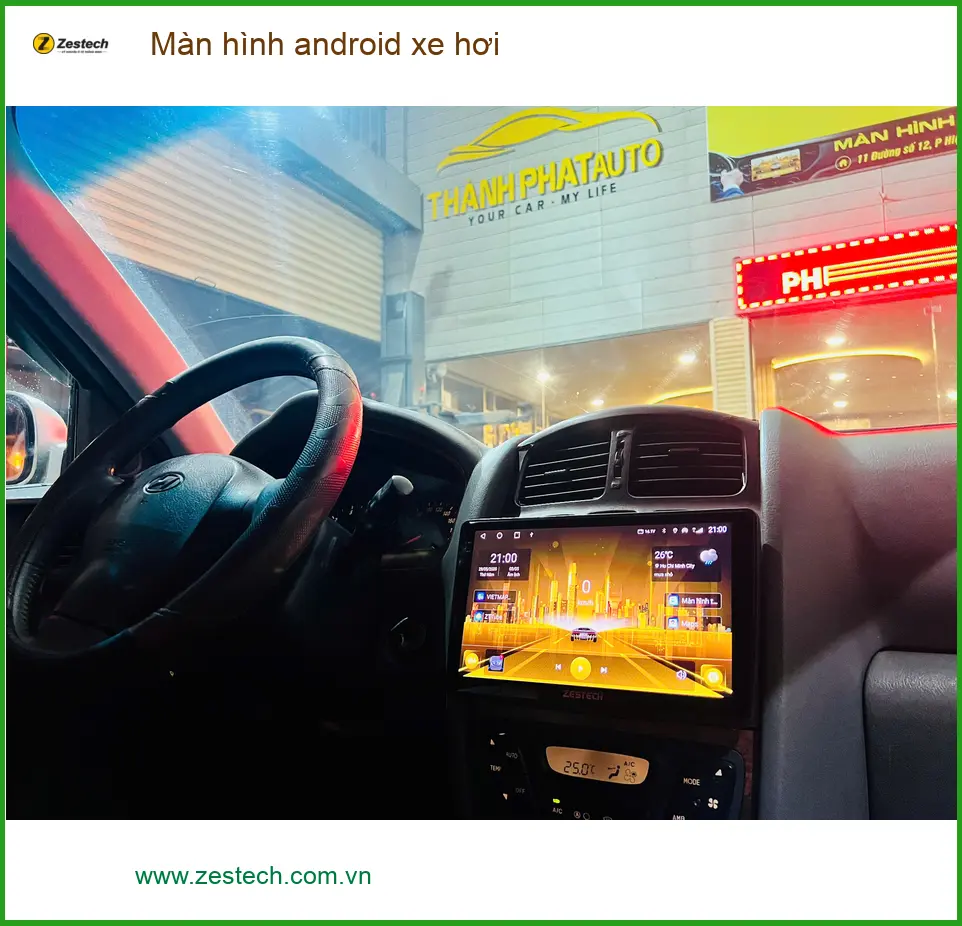 Anh Khang lắp màn hình Android xe Hyundai Accent tại Quận 12 tiện dẫn đường.