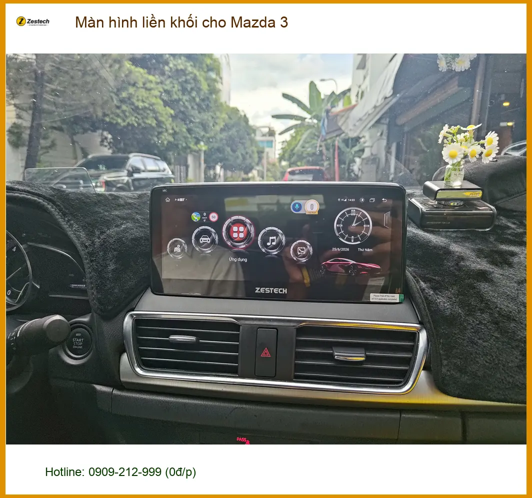 Anh Khôi lắp màn hình liền khối cho Mazda 3 tại Quận Thủ Đức vì màn hình zin đã cũ và chậm ảnh thực tế 4