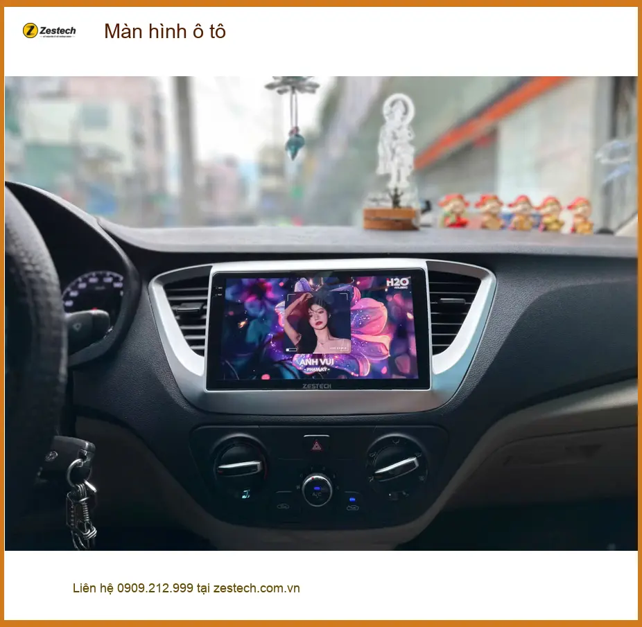 Anh Khải lắp Màn hình ô tô cho Hyundai Accent tại Hóc Môn để nâng cấp giải trí trên xe ảnh thực tế 2