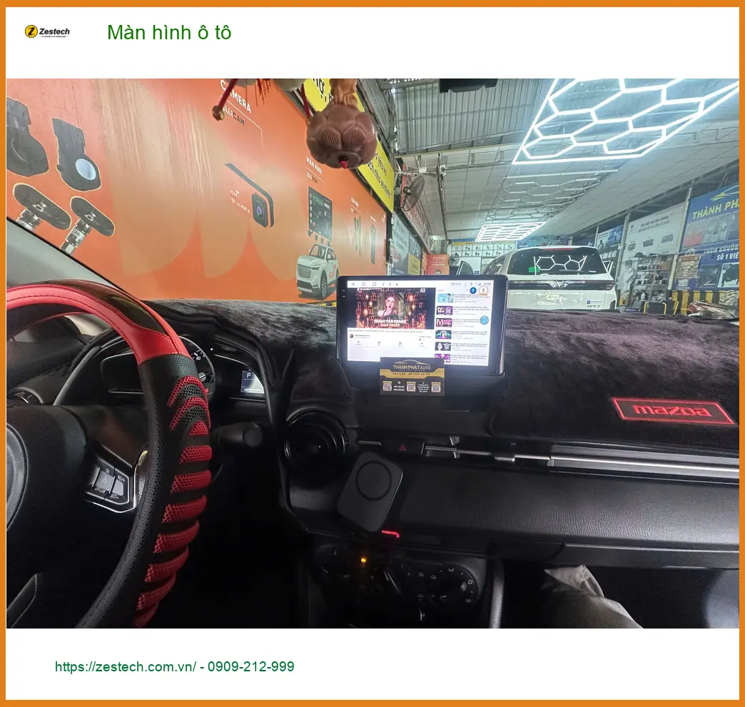 Chị Thùy lắp màn hình ô tô Hyundai Accent Quận Gò Vấp để giải trí và chỉ đường ảnh thực tế 4