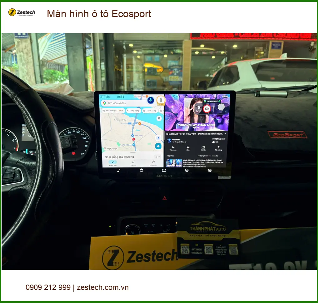 Anh Bách nâng cấp màn hình ô tô Ford Ecosport Quận 10 vì màn zin thiếu tính năng giải trí ảnh thực tế 3