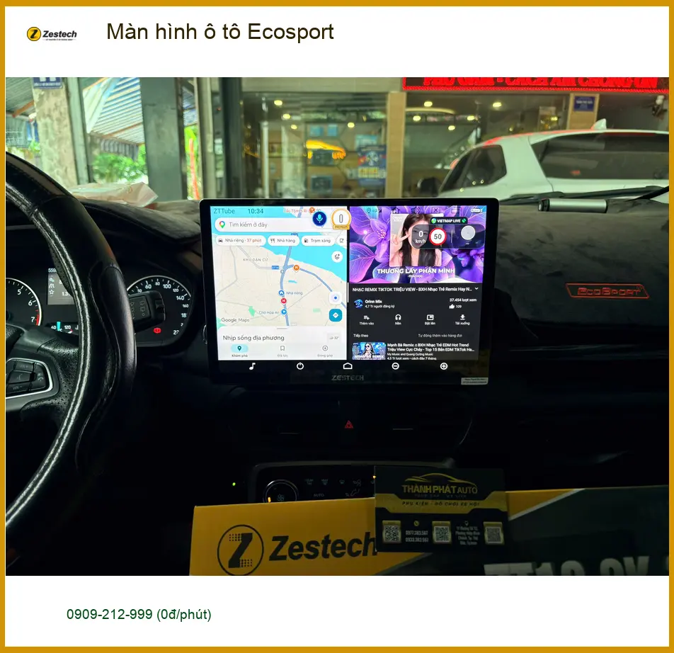 Chú Long nâng cấp màn hình ô tô Ecosport tại Hóc Môn vì màn zin quá mờ ảnh thực tế 2