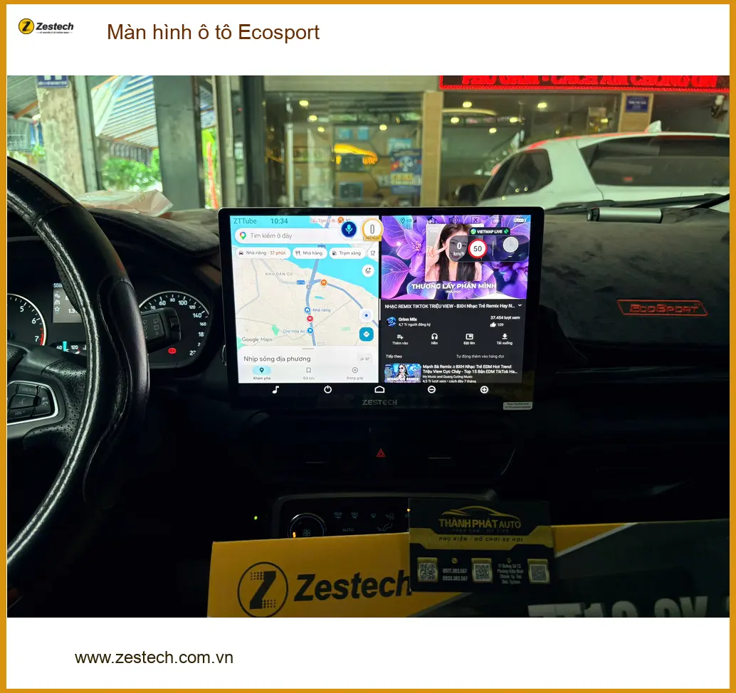 Cô An lắp màn hình ô tô Ecosport tại Quận 12 vì màn zin đã lỗi thời