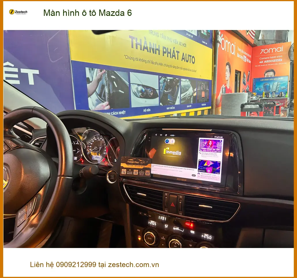 Anh Lâm nâng cấp màn hình ô tô cho Mazda 6 tại Quận 10 vì màn hình zin đã lỗi thời