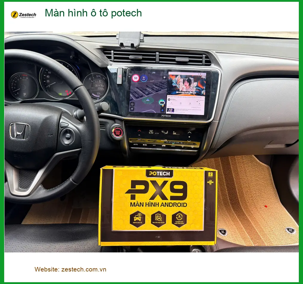 Anh Cường nâng cấp màn hình ô tô Potech cho Toyota Vios tại Quận 6