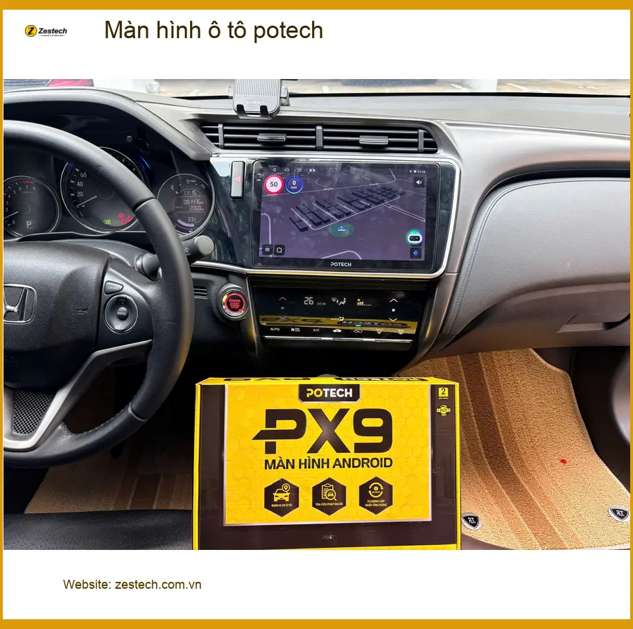 Anh Khoa lắp màn hình Potech Honda CRV Quận 2 dẫn đường, giải trí đa năng ảnh thực tế 2