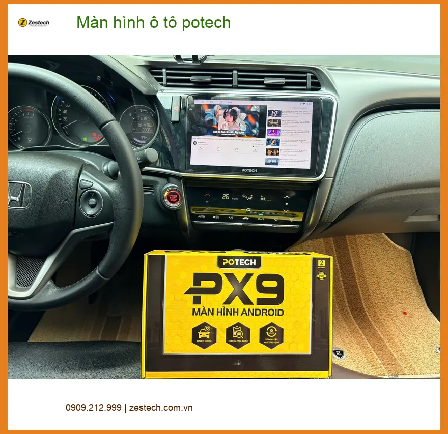 Anh Khoa lắp màn hình Potech Honda CRV Quận 2 dẫn đường, giải trí đa năng ảnh thực tế 4