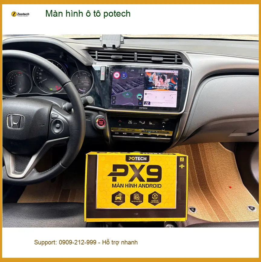 Anh Minh lắp Màn hình Potech cho Corolla Cross tại Thủ Đức cải thiện giải trí ảnh thực tế 3