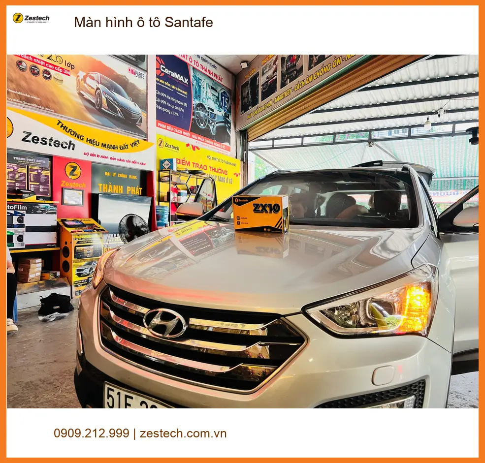 Cô Hà lắp màn hình ô tô Santafe Quận 12 để nâng cấp giải trí thông minh ảnh thực tế 3