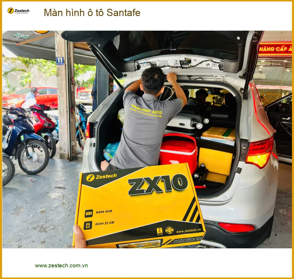 Cô Hà lắp màn hình ô tô Santafe Quận 12 để nâng cấp giải trí thông minh ảnh thực tế 5