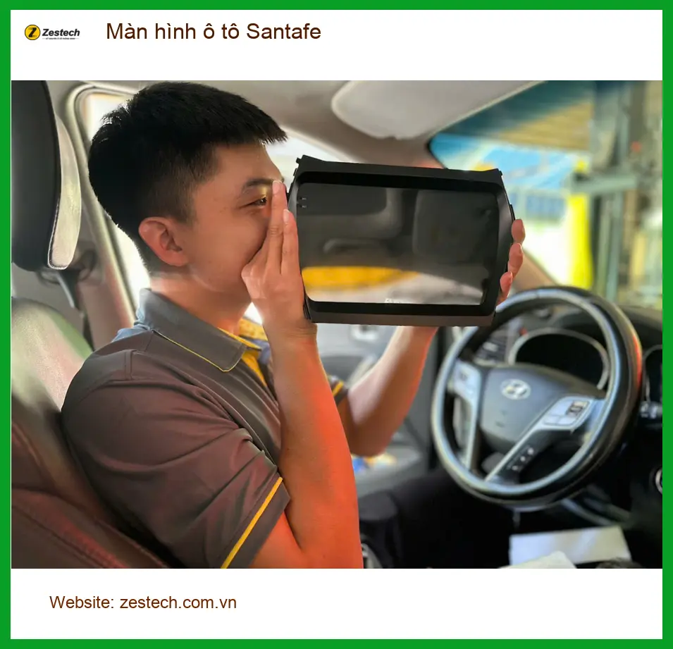 Anh Tùng nâng cấp màn hình ô tô Hyundai Santafe tại Quận Bình Thạnh ảnh thực tế 5