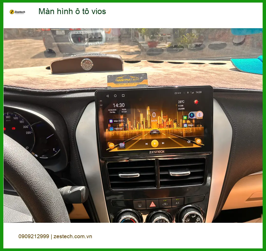 Chị Thảo nâng cấp màn hình ô tô Vios tại Quận 12 để có nhiều tính năng giải trí hơn ảnh thực tế 4