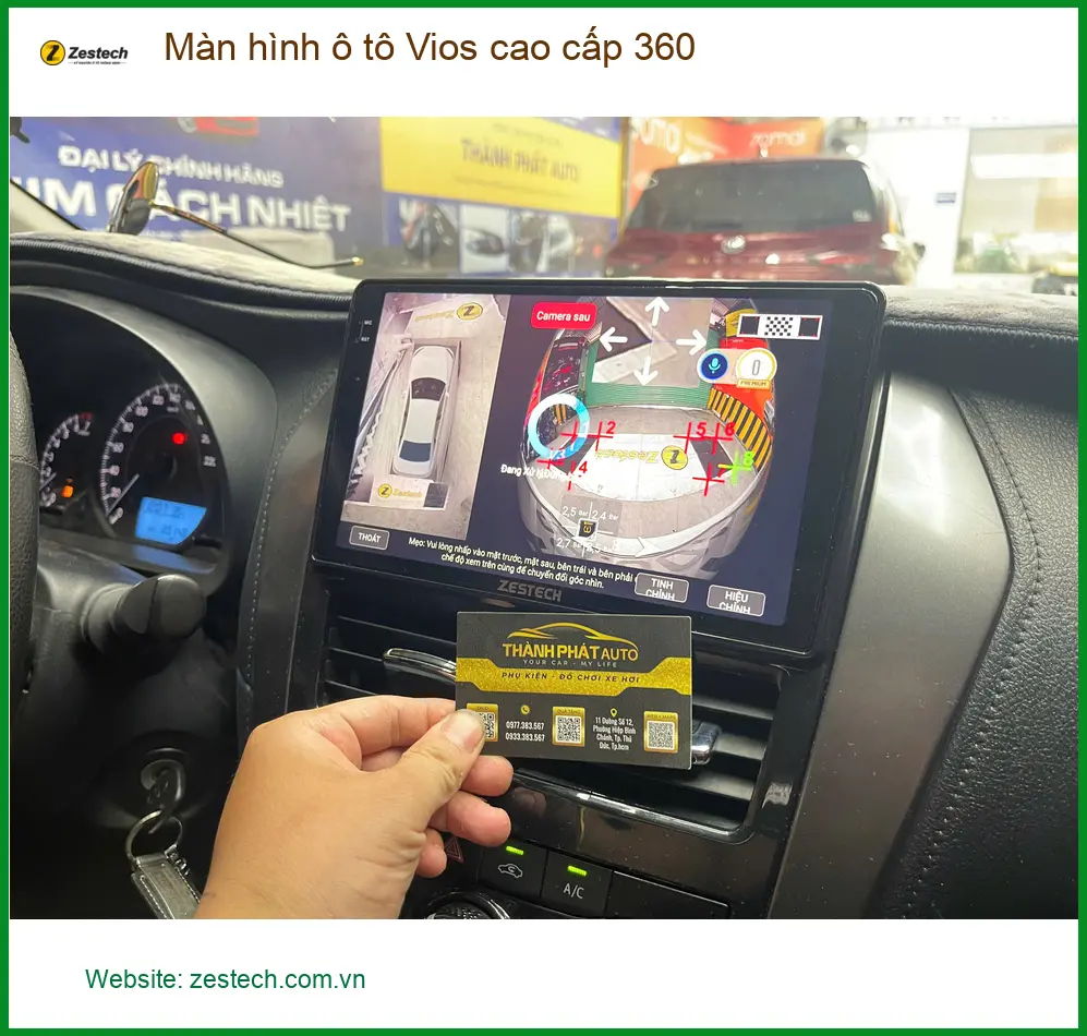 Chú Thắng lắp màn hình ô tô Vios cao cấp 360 tại Quận 7 vì hay đậu xe ở bãi hẹp ảnh thực tế 2